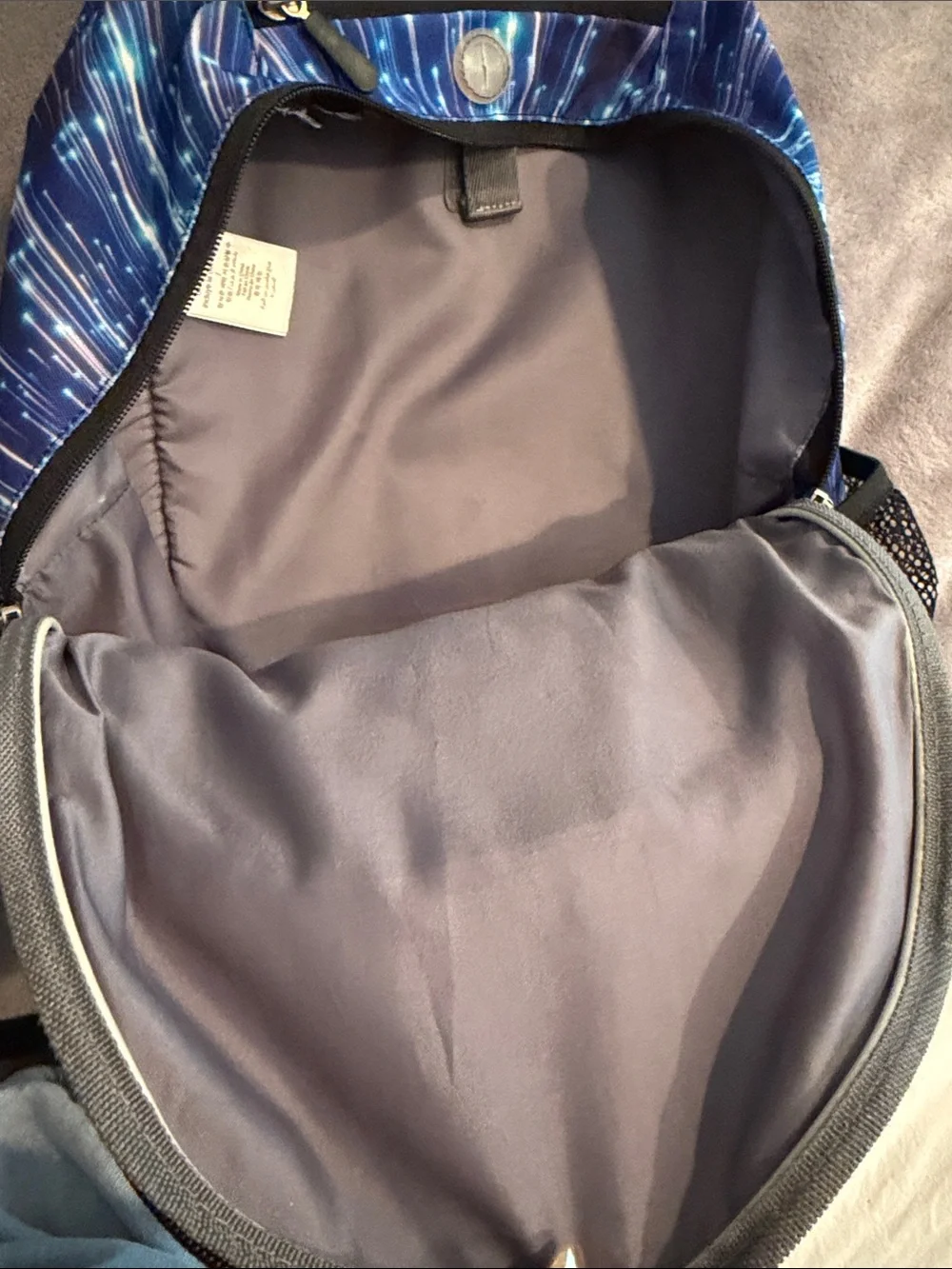 Pottery Barn Teen Blue Burst Pattern Backpack with Front Bungee